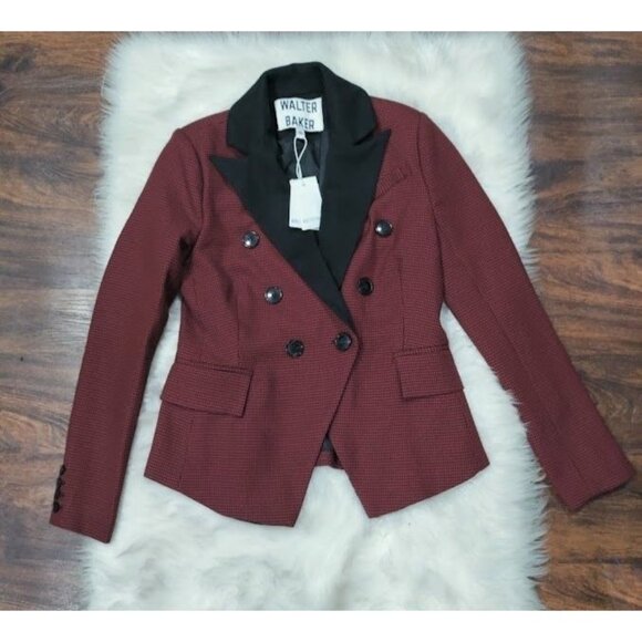 NWT Walter Baker Long Sleeve Equestrian Phelps Jacket Red Preppy Goth  S - Picture 11 of 16